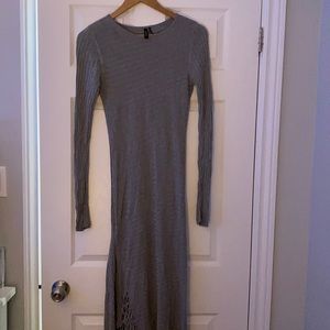 MARCIANO grey bodycon stringed bottem dress